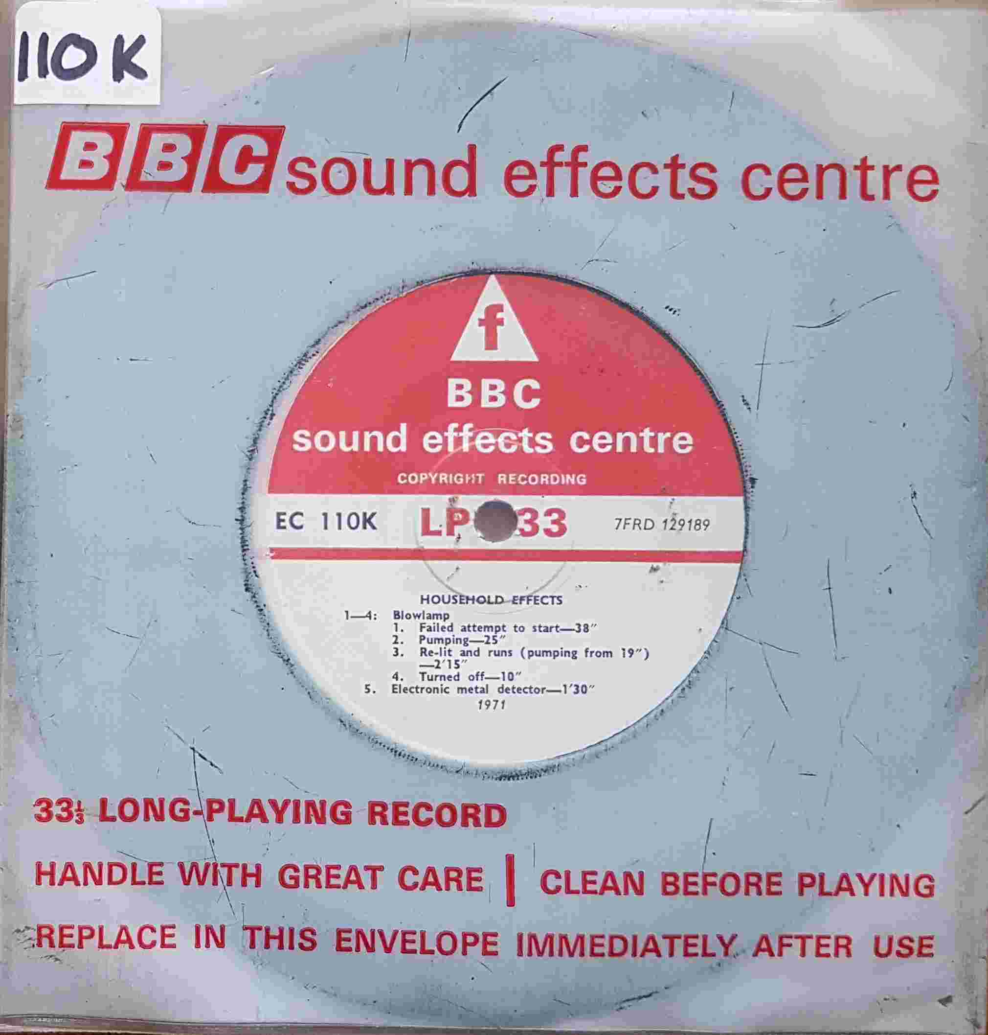 Picture of EC 110K Household effects by artist Not registered from the BBC records and Tapes library